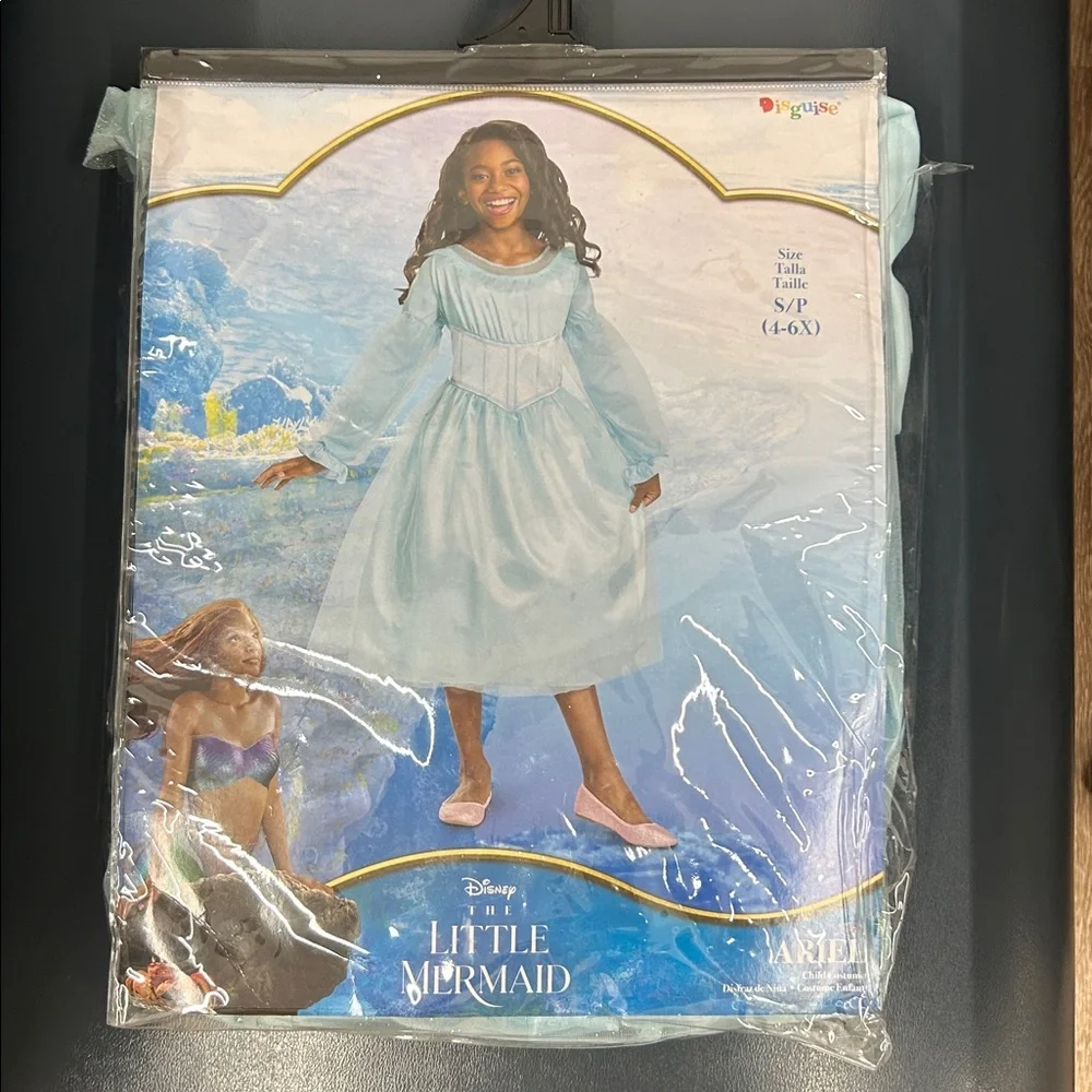 Disney Ariel Costume-Light Blue Dress S/P (4-6x) - Picture 4 of 4